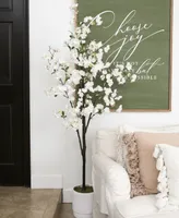 Nearly Natural 72" Artificial Cherry Blossom Tree with Decorative Planter