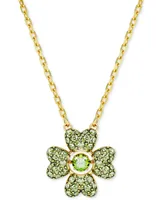 Swarovski Gold-Tone Color Crystal Clover Pendant Necklace, 15" + 2-3/4" extender