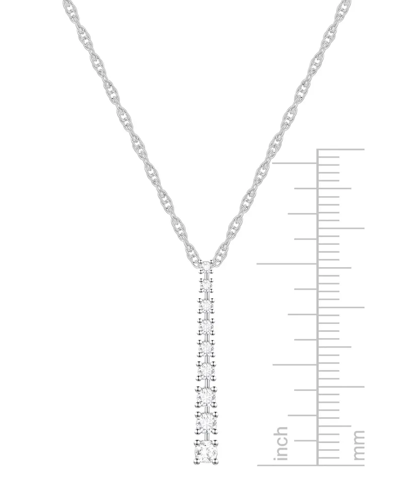 Diamond Graduated 18" Pendant Necklace (1/3 ct. t.w.) in Sterling Silver