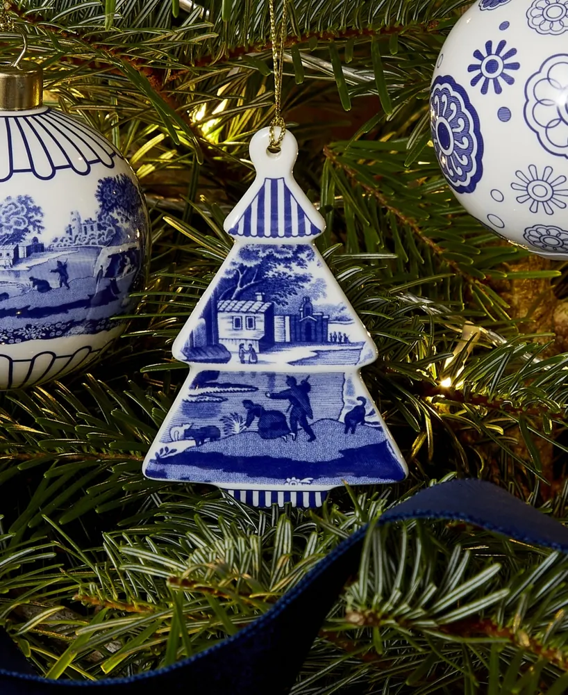 Spode Blue Italian Tree Shaped Ornament