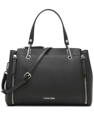 Calvin Klein Garnet Triple Compartment Top Zipper Satchel