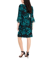 Connected Petite Printed Side Tab Sheath Dress