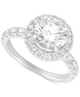 Grown With Love Igi Certified Lab Diamond Halo Engagement Ring (3 ct. t.w.) 14k White Gold