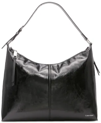 Calvin Klein Max Top Zipper Oversized Shoulder Bag with Adjustable Straps