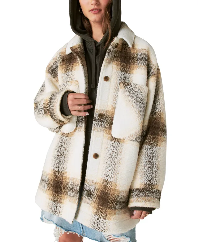 Lucky Brand Women's Oversized Plaid Shirt Jacket