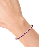 Effy Ruby (6-1/3 ct. t.w.) & Diamond (1/20 ct. t.w.) Link Bracelet in Sterling Silver