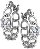 Giani Bernini Cubic Zirconia Chain Link Small Hoop Earrings, 0.625", Created for Macy's