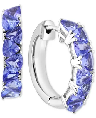 Effy Tanzanite Trillion Small Hoop Earrings (2 ct. t.w.) in Sterling Silver