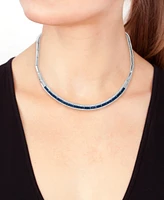 Effy Sapphire (4-1/2 ct. t.w.) & Diamond (5/8 ct. t.w.) 18" Collar Necklace in 14k White Gold