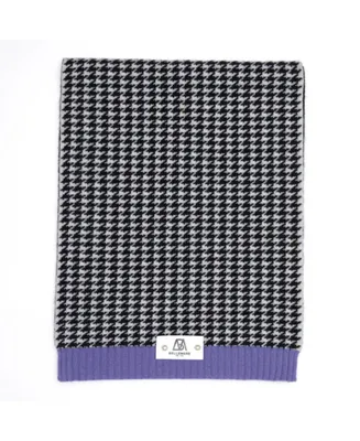Bellemere New York Houndstooth Cashmere Ribbed Scarf