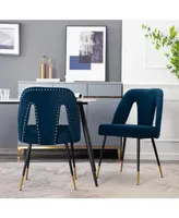 Simplie Fun Akoya Collection Modern, Contemporary Velvet Upholstered Dining Chair With Nailheads