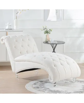 Simplie Fun Tufted Armless Chaise Lounge Chair