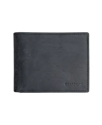 Champs Men's Hunter Leather Rfid Blocking Center-Wing Wallet Gift Box