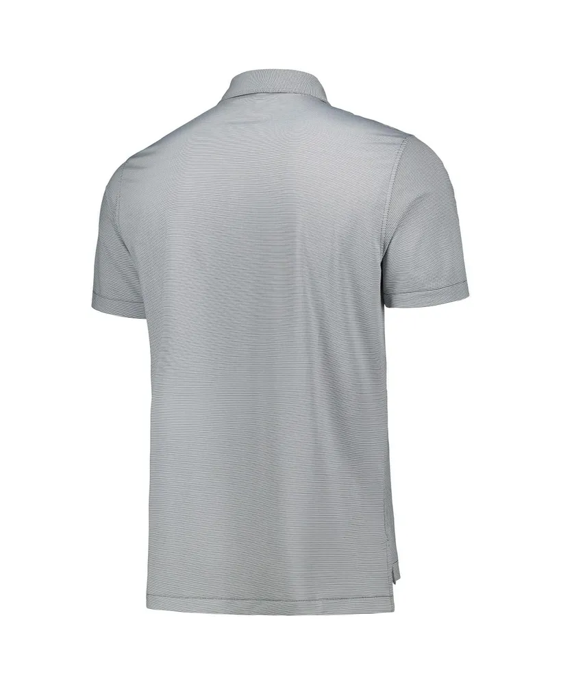 Men's Peter Millar Gray Minnesota Golden Gophers Jubilee Striped Performance Jersey Polo Shirt