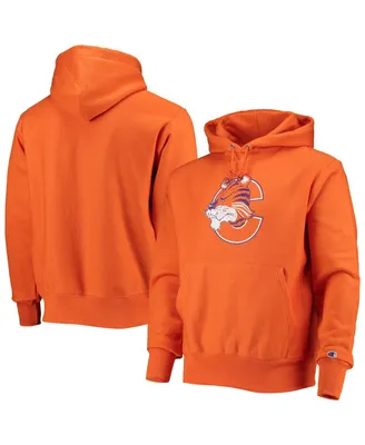 Men's Champion Orange Clemson Tigers Vault Logo Reverse Weave Pullover Hoodie