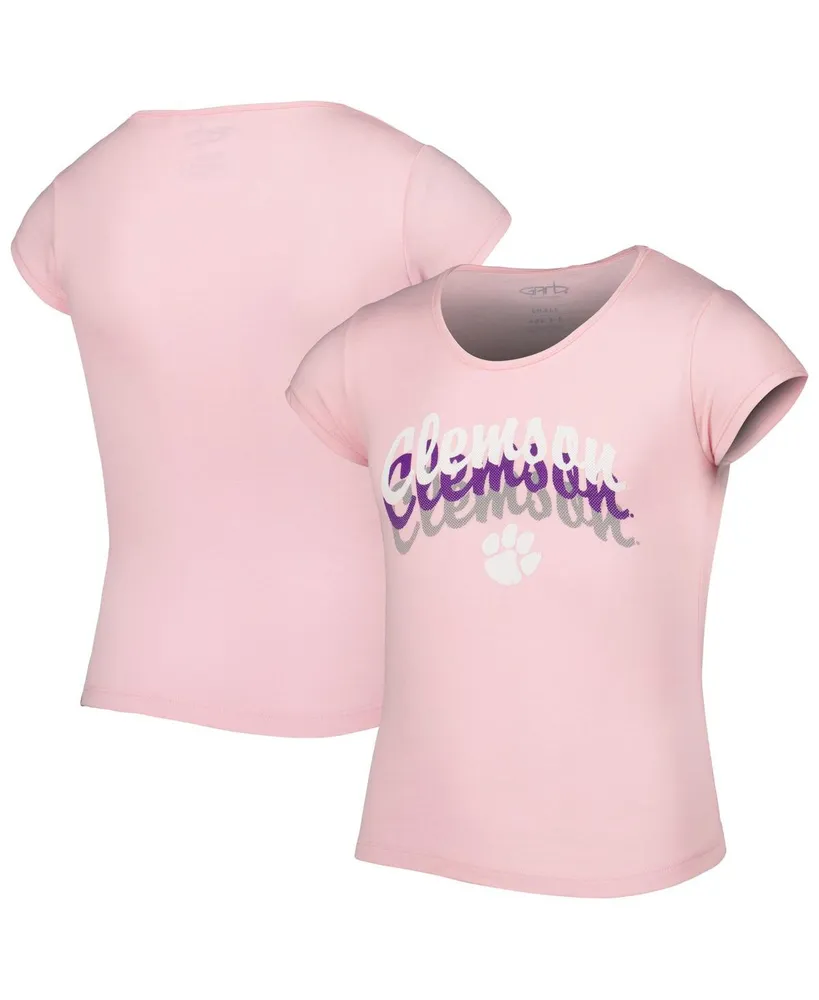 Big Girls Garb Pink Clemson Tigers Charlotte Tri-Blend T-shirt