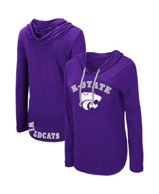 Women's Colosseum Purple Kansas State Wildcats My Lover Lightweight Hooded Long Sleeve T-shirt