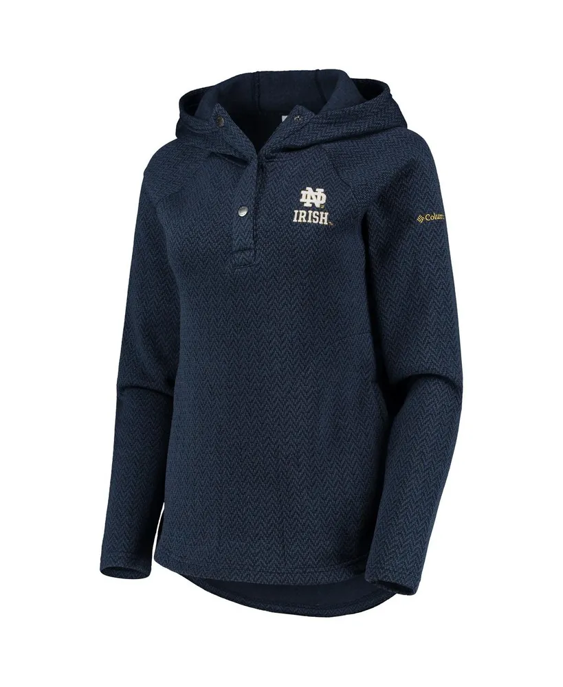 Women's Columbia Navy Notre Dame Fighting Irish Darling Days Raglan Fleece Pullover Hoodie