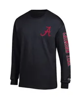 Men's Champion Crimson Alabama Tide Team Stack 3-Hit Long Sleeve T-shirt