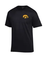 Men's Champion Black Iowa Hawkeyes Stack 2-Hit T-shirt