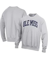 Men's Champion Heathered Gray Ole Miss Rebels Arch Reverse Weave Pullover Sweatshirt