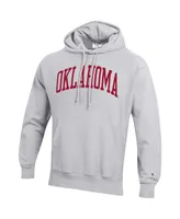 Men's Champion Heathered Gray Oklahoma Sooners Team Arch Reverse Weave Pullover Hoodie