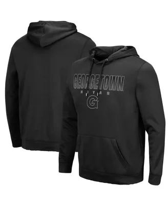 Men's Colosseum Black Georgetown Hoyas Blackout 3.0 Pullover Hoodie