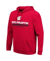 Men's Colosseum Red Wisconsin Badgers Lantern Pullover Hoodie