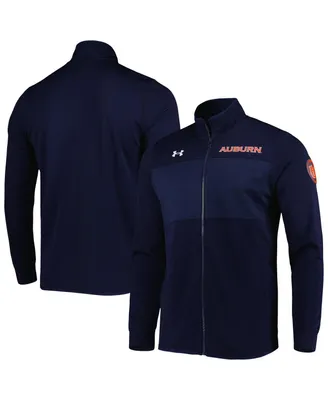 Men's Under Armour Navy Auburn Tigers Knit Warm-Up Full-Zip Jacket