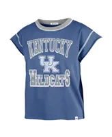 Women's '47 Brand Royal Kentucky Wildcats Sound Up Maya Cutoff T-shirt