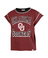 Women's '47 Brand Crimson Oklahoma Sooners Sound Up Maya Cutoff T-shirt