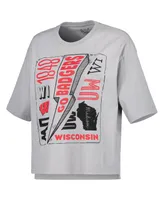 Women's Pressbox Silver Wisconsin Badgers Rock & Roll School of T-shirt