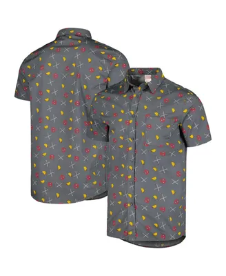 Men's Mad Engine Graphite Deadpool Party Button-Up Shirt