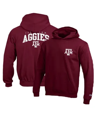 Big Boys Champion Maroon Texas A&M Aggies Powerblend Two-Hit Pullover Hoodie