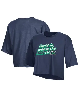 Women's Champion Navy Notre Dame Fighting Irish Boyfriend Cropped T-shirt