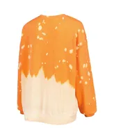 Women's Gameday Couture Orange Distressed Oklahoma State Cowboys Twice As Nice Faded Dip-Dye Pullover Long Sleeve Top