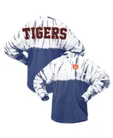 Women's Navy Auburn Tigers Tie-Dye Long Sleeve Jersey T-shirt