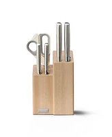 Joseph Joseph Elevate Fusion 5-Piece Knife, Cleaver and Scissor Set with Beechwood Block