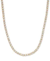 Girls Crew 18k Gold-Plated Crystal Tennis Necklace, 14" + 3" extender