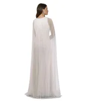 Lara Women's Eve Beaded Cape Sleeve Wedding Dress