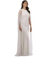 Lara Women's Eve Beaded Cape Sleeve Wedding Dress