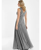 Quiz Women's Sequin V-Neck Evening Dress