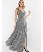 Quiz Women's Sequin V-Neck Evening Dress