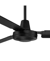 72" Velocity Modern Large 3 Blade Indoor Outdoor Ceiling Fan with Wall Control Matte Black Metal Damp Rated Patio Exterior House Home Porch Living Roo