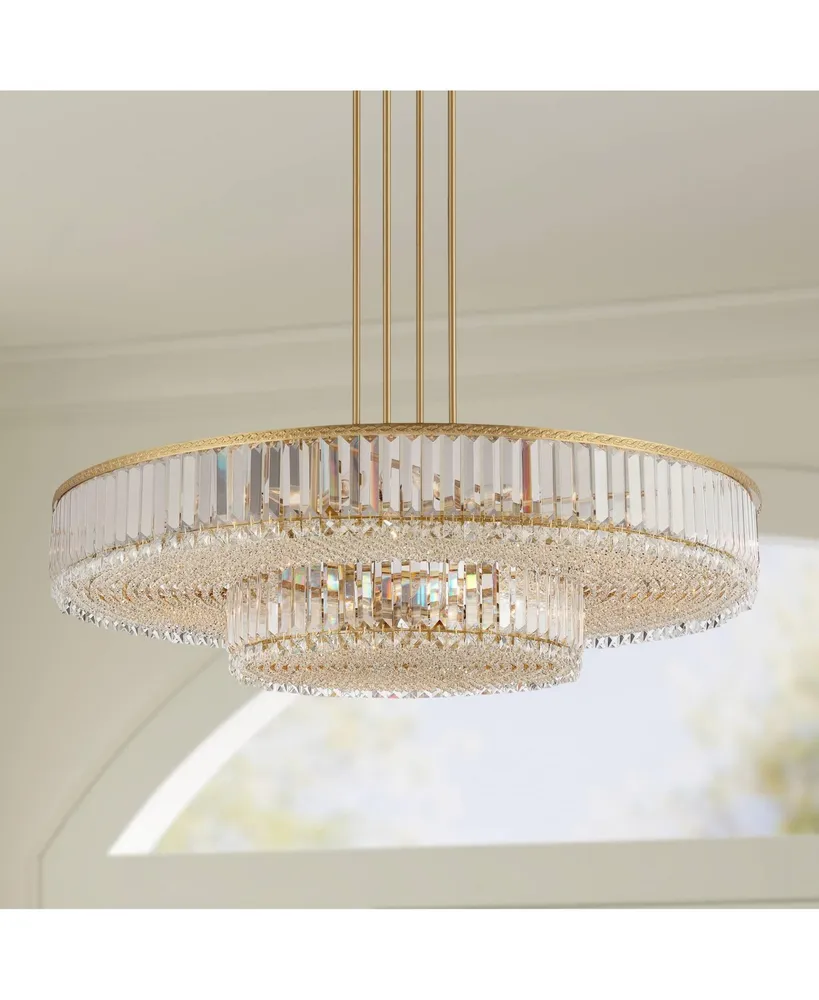 Stiffel Ella Soft Gold Chandelier Lighting 40 1/4" Wide Modern 2-Tier Frame Clear Crystal 16