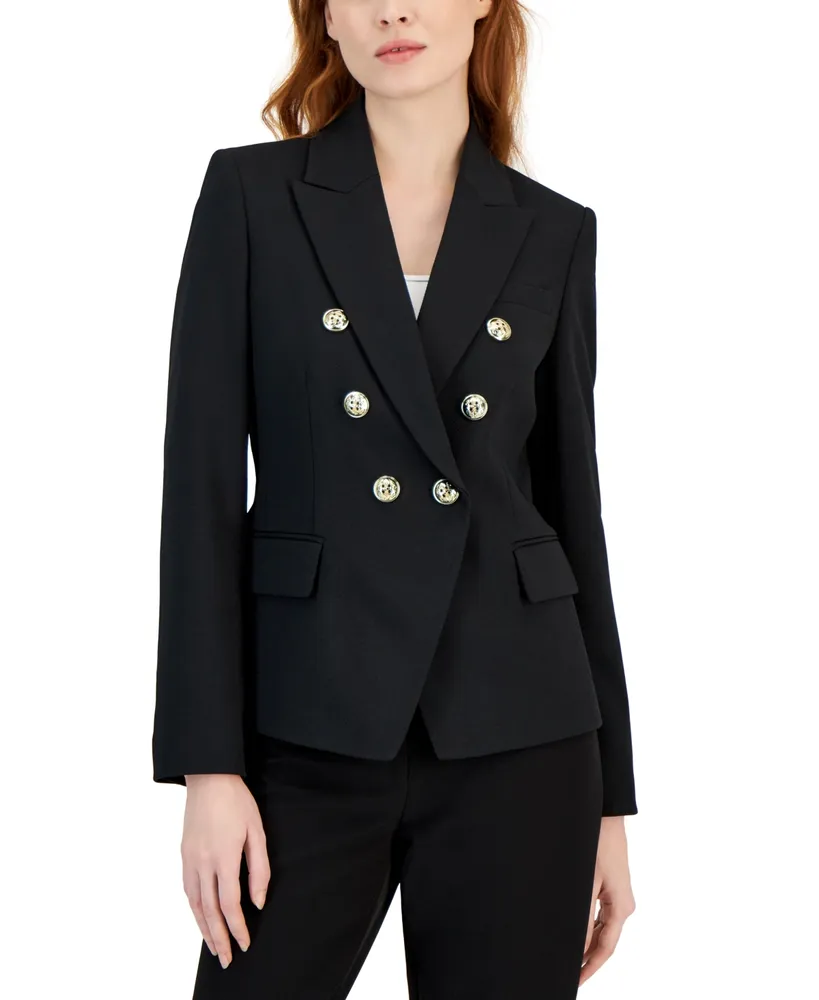 Tahari Asl Women's Twill Double-Breasted Blazer