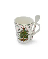 Christmas Tree Polka Dot Mug & Spoon Set