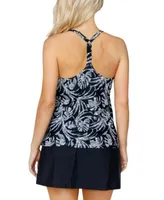 Island Escape Womens Racerback Underwire Tankini Swim Top High Waist Tummy Control Swim Skirt Created For Macys