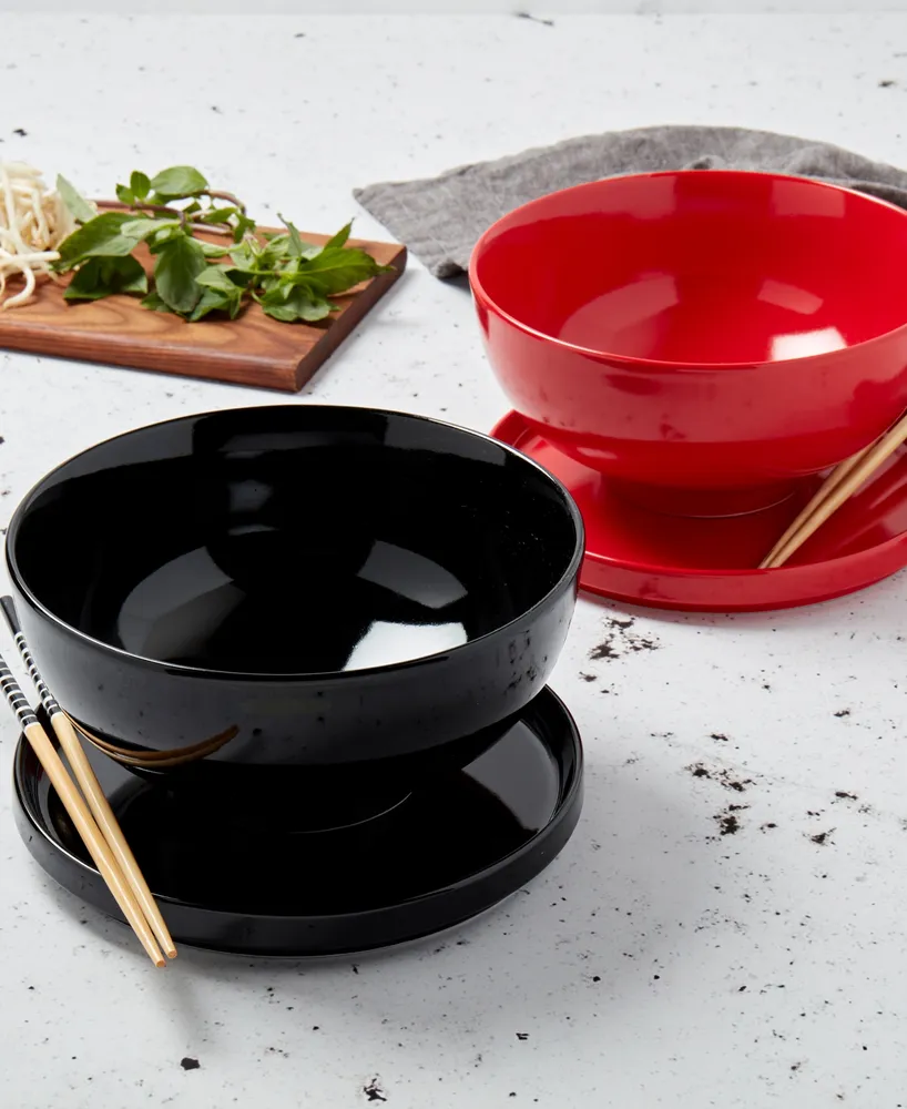 Infuse Asian Ceramic 8 Piece Ramen Bowl Set