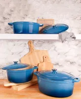 BergHOFF Neo 6pc Cast Iron Dutch Oven Cookware Set with Lids, Blue